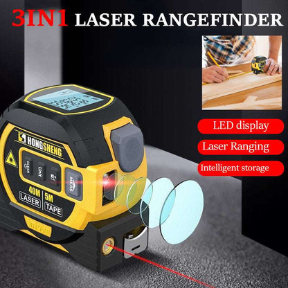 3 In 1 Laser Tape Measure Meter Infrared High-precision Intelligent Electronic Ruler 40/60m Laser Tape Building Distance Meters