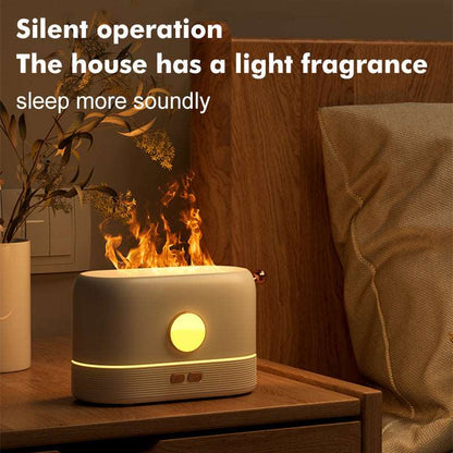 200ml Flame Humidifier Three Color LED Light Air Humidifier Smart Timing Electric Aromatherapy Diffuser Simulation Fire Effect