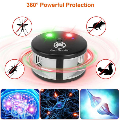 360 Ultrasonic Pest Repeller Electronic Plug-in Pest Control Mouse Chaser Blocker Repellent Deterrent