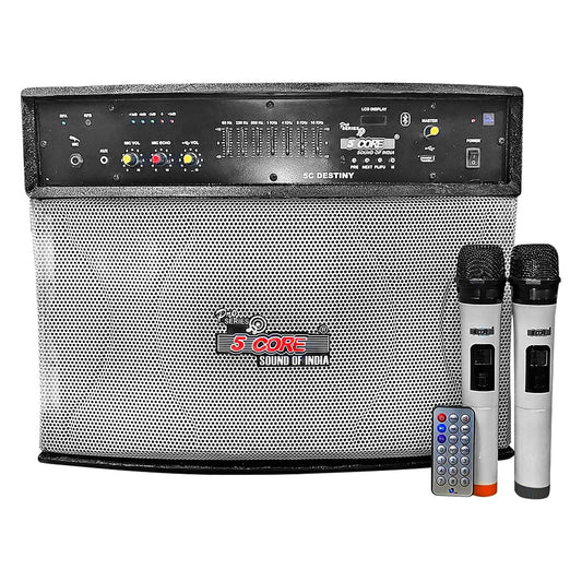 5 Core Subwoofer System with Bluetooth/ 40W Active Speaker, Digital Display, 8 Ohm, with AUX, MIC, USB Input with Remote Control Ideal for Karaoke, Presentation, Meeting- Destiny