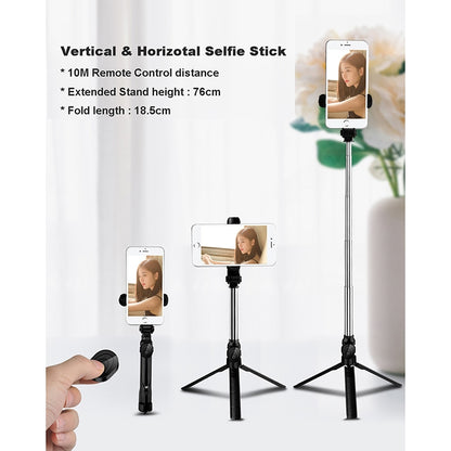 Xt10 Selfie Stick Wireless Bluetooth Selfie Stick Tripod With Remote Control Monopod Selfie Stick Shutter XT10 Selfie Stick-White