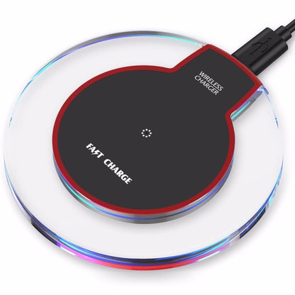 QI Standard Fashion Crystal Portable Fast Wireless Charger Charging Pad Stand for Apple Android HTC Black