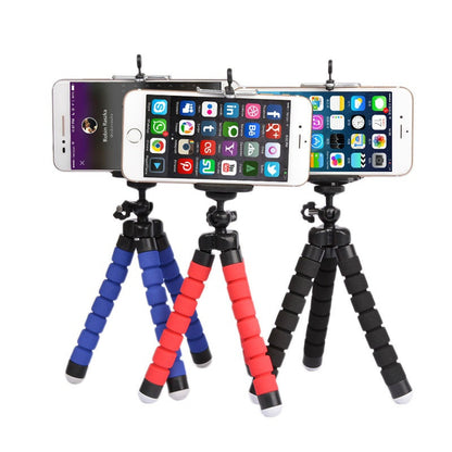 Flexible Portable Adjustable Tripod Mini Universal Octopus Leg Style Bluetooth Selfie Stick  black_Without Bluetooth remote control