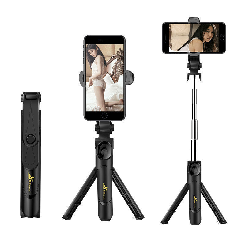 XT09 Tripod Stand Extendable 360 Rotation Self-timer Bluetooth Selfie Stick Monopod Foldable Live XT10 Mobile Phone Bracket XT09 white