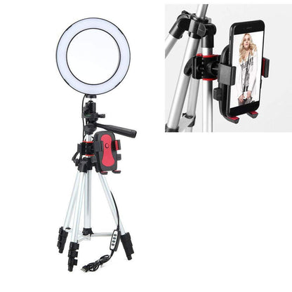 7.9-inch Led Fill Light Dimmable Ring Portable Ring Light with Tripod Silver