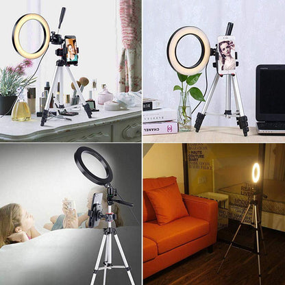 7.9-inch Led Fill Light Dimmable Ring Portable Ring Light with Tripod Silver