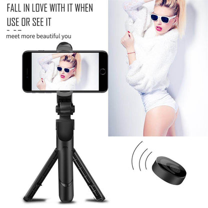 Xt-09 Smartphone Selfie  Stick Bluetooth-compatible Control Adjustable Height Selfie Stick With Tripod Compatibility For Android 10.0 Above Ios White