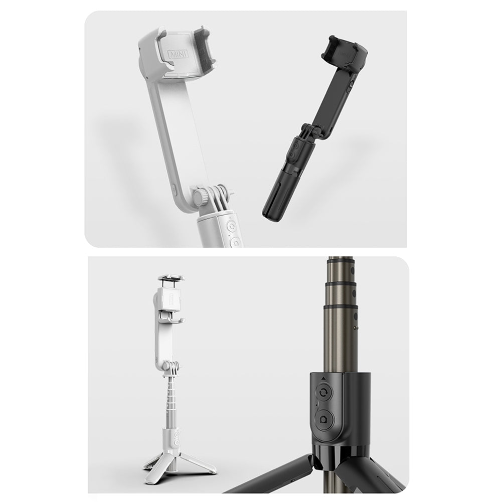 L09 Gimbal Stabilizer with Bluetooth Fill Light Telescopic Selfie Stick Video Shooting Tripod White