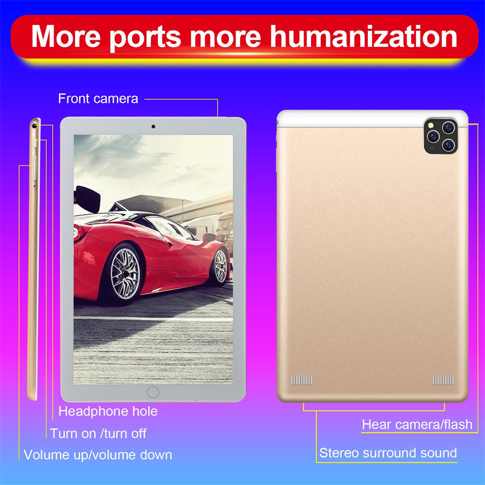 10.1 inch Ips Octa-core Smart Tablet MTK6592 1GB RAM 16GB ROM HD Display 3000mAh Ultra-thin Black EU Plug