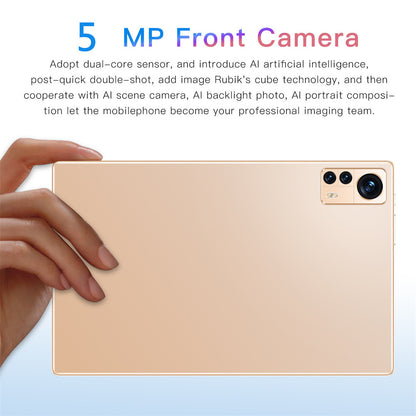 X12 Smart Tablet 10.1-inch HD Capacitive Touch Screen 5000mah Battery Wifi Tablets Gold EU Plug