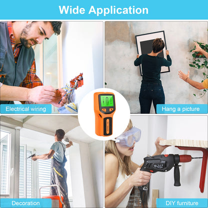 Stud Finder Wall Scanner Hw430 5-in-1 Stud Detector HD LCD Display Quickly Locating Sensor Finders for Wood Metal Orange