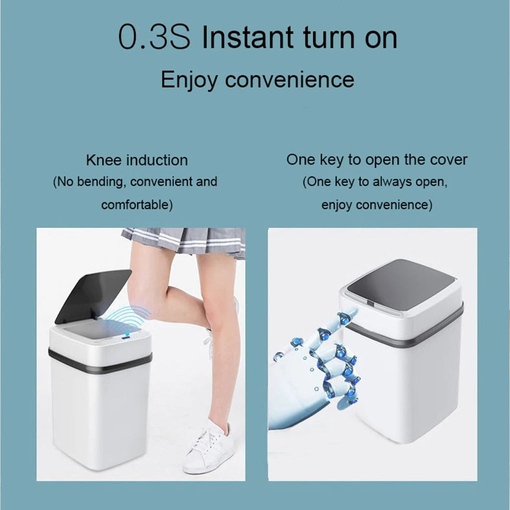 Improve product title: Smart Infrared Sensor Trash Can for Automatic Toilet Rubbish Disposal