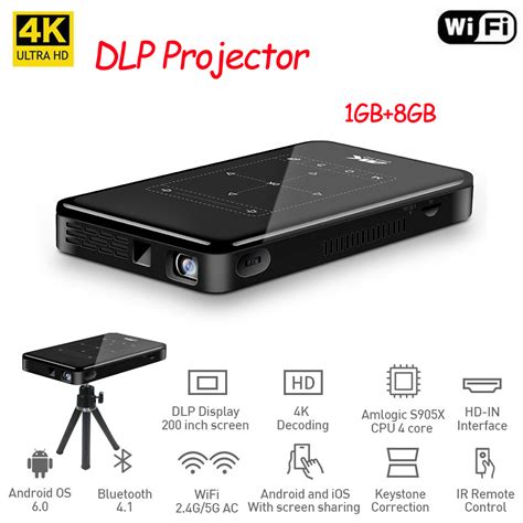 Amazing Mini DLP 4K Pocket Projector with Android - DIY Projector Screen