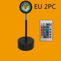 Color: Remote control 2pc, style: 12W, power: EU - The Sun Never Sets, Rainbow Projection, Sunset Light, Photography Fill Light