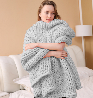 Color: Light grey, Size: 150x200 - Woven blanket