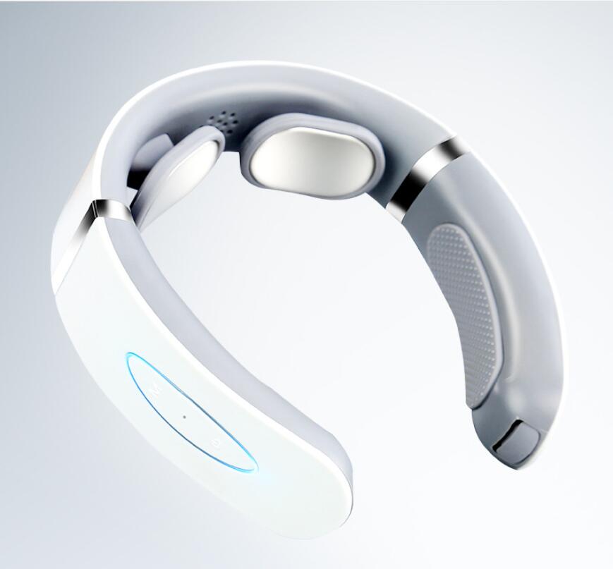 Color: White, style: Battery models - Multifunctional neck vibration pulse cervical massager