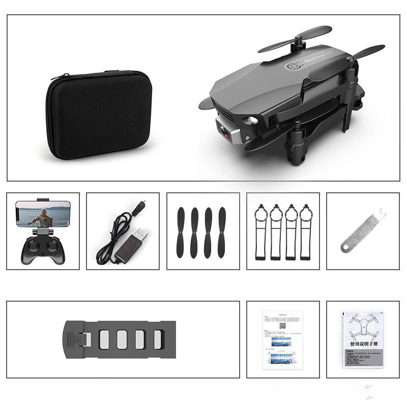 Color: Black 4Kand bag - Folding Drone HD 4K Aerial Photography Mini Quadcopter Toy RC Airplane