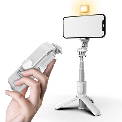 Color: White with light, Electrical outlet: USB - Universal Multi-function Live Broadcast Stand For Mobile Phones