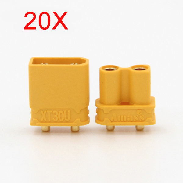 20X Amass XT30UPB XT30 UPB Plug 2mm Male Female Bullet Connectors Plugs For RC Drone Airplane Battery