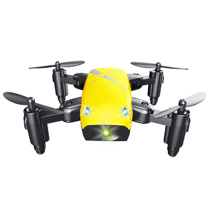 Color: Yellow, style: Camera - Micro Foldable RC Drone 3D Bearing Steering Wheel Remote Control Quadcopter Toys With Camera WiFi APP Control Helicopter Dron Kids Gift