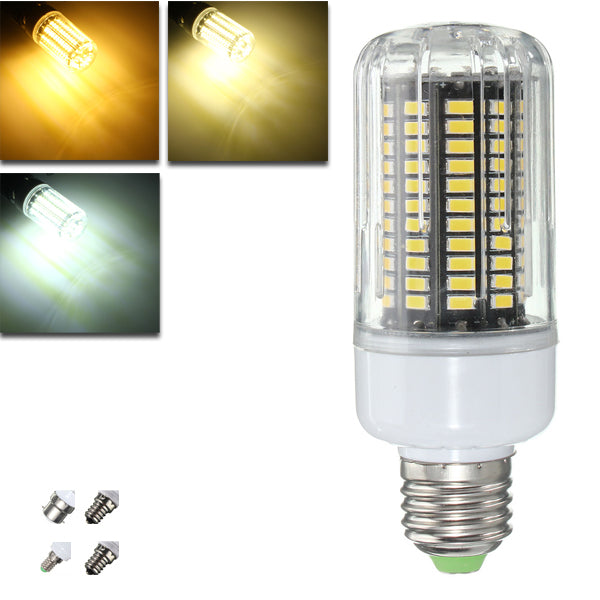 E27 E14 E12E E17 B22 15W 130 SMD 5736 LED प्योर व्हाइट वार्म व्हाइट कवर कॉर्न बल्ब AC85-265V