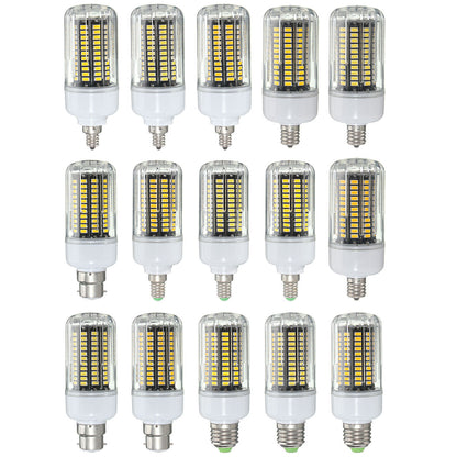 E27 E14 E12E E17 B22 15W 130 SMD 5736 LED प्योर व्हाइट वार्म व्हाइट कवर कॉर्न बल्ब AC85-265V