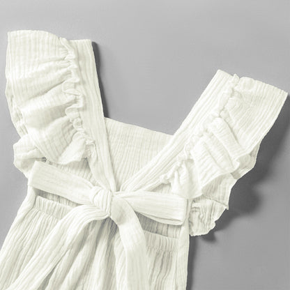 Solid color ruffled baby robe