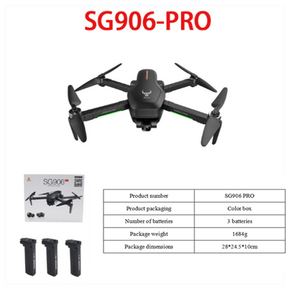 Quantity: Q3 batteries - SG906PRO folding dual GPS drone 4K HD image transmission two-axis mechanical self-stabilizing gimbal professional aerial photography