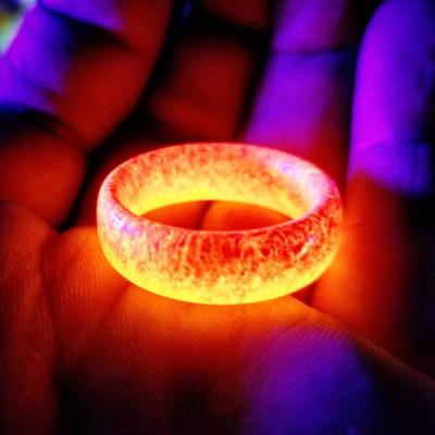 Color: Clear, Size: 6 - New Design Luminous Purple Blue Ring Glowing In The Dark Wedding Engagement Rings For Women Men Jewelry