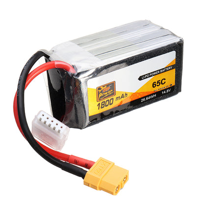 ZOP Power 14.8V 1800mAh 65C 4S Lipo Battery XT60 Plug For RC FPV Racing Drone