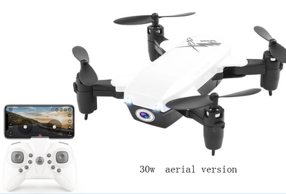 Color: White, Style: 30w aerial version - D9 mini folding four-axis aircraft fixed height drone WIFI real-time aerial remote control aircraft s9