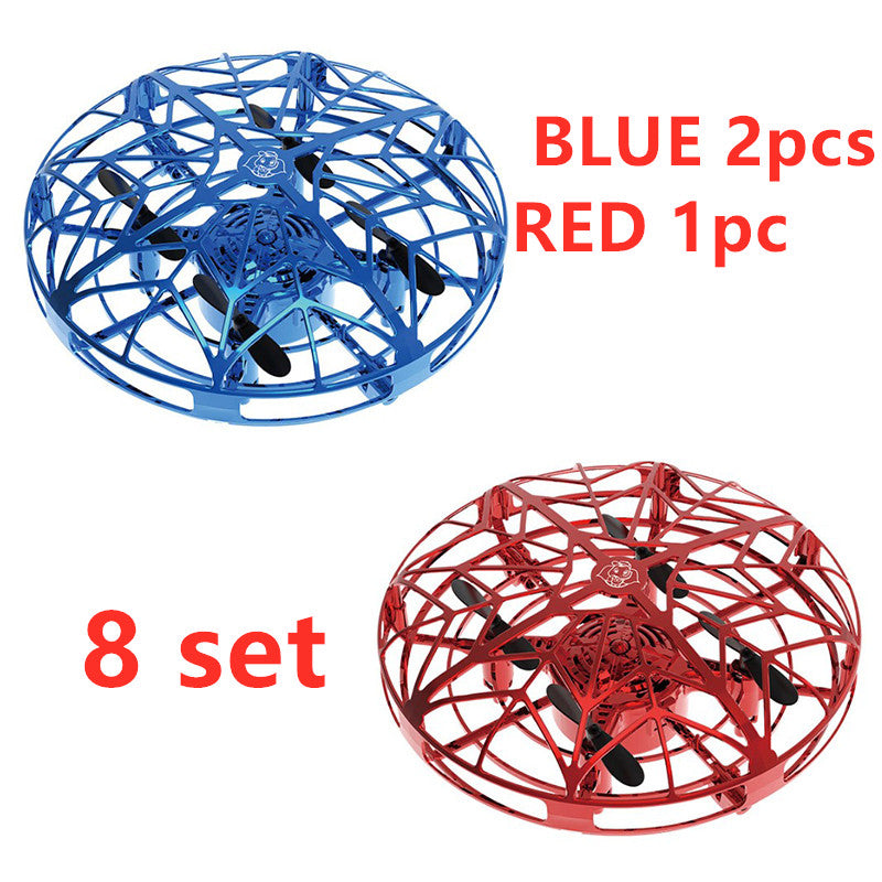 Color: 8 set - Flying Helicopter Mini Drone UFO RC Drone Infraed Induction Aircraft