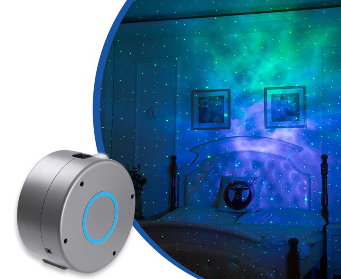 Color: Grey, style: EU - Galaxy Starry Sky Projector Rotating