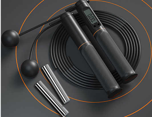 Color: Black, Model: C - Silicone Counting Skipping Rope Cordless Smart Counter