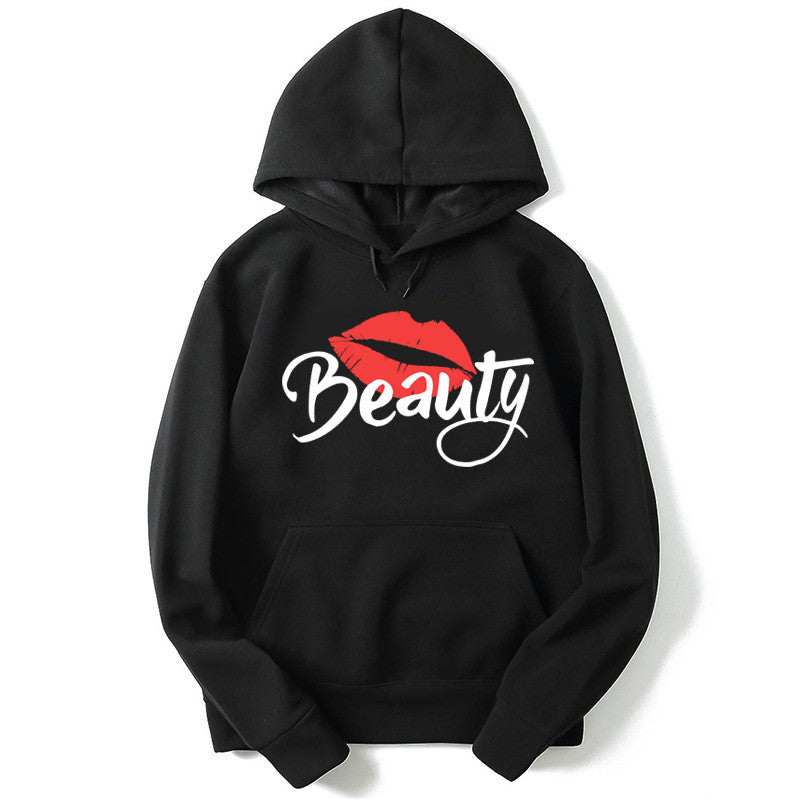 Color: black, Size: XL - Printed hoodie hoodie