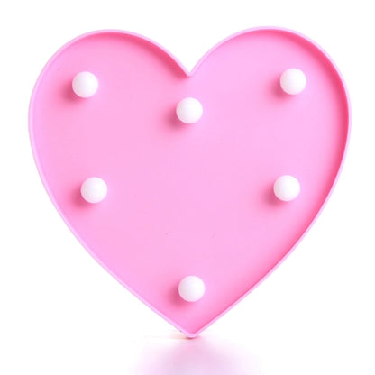 Cute 11 LED Marquee Heart Night Light Battery Lamp Baby Kids Bedroom Home Decor