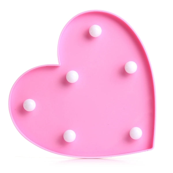 Cute 11 LED Marquee Heart Night Light Battery Lamp Baby Kids Bedroom Home Decor