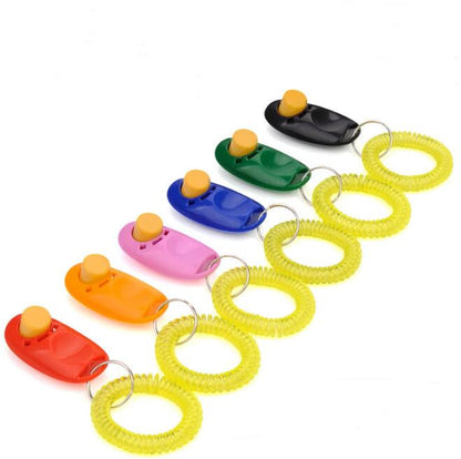 Dog Clicker Training Trainer With Key Ring And Wrist Strap In 7 Colors