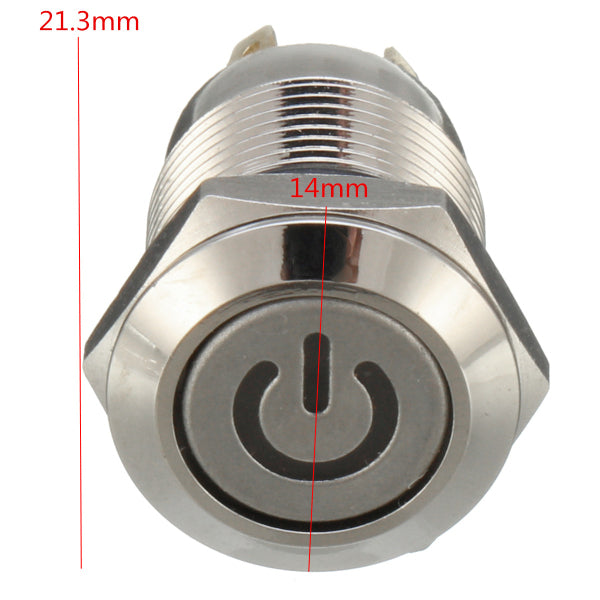 12V 4 Pin Led Metal Push Button Switch Momentary Power Switch Waterproof