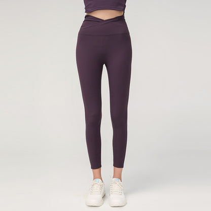 Color: Purple, Size: M - New slim high waisted Capris