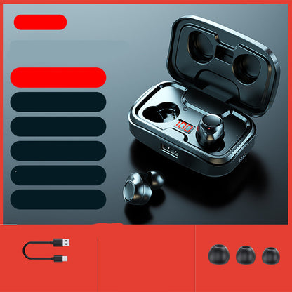 Color: Black, Model: Jerry Chip - Earphone Wireless In-ear 5.0 Music Earphone Binaural New Style