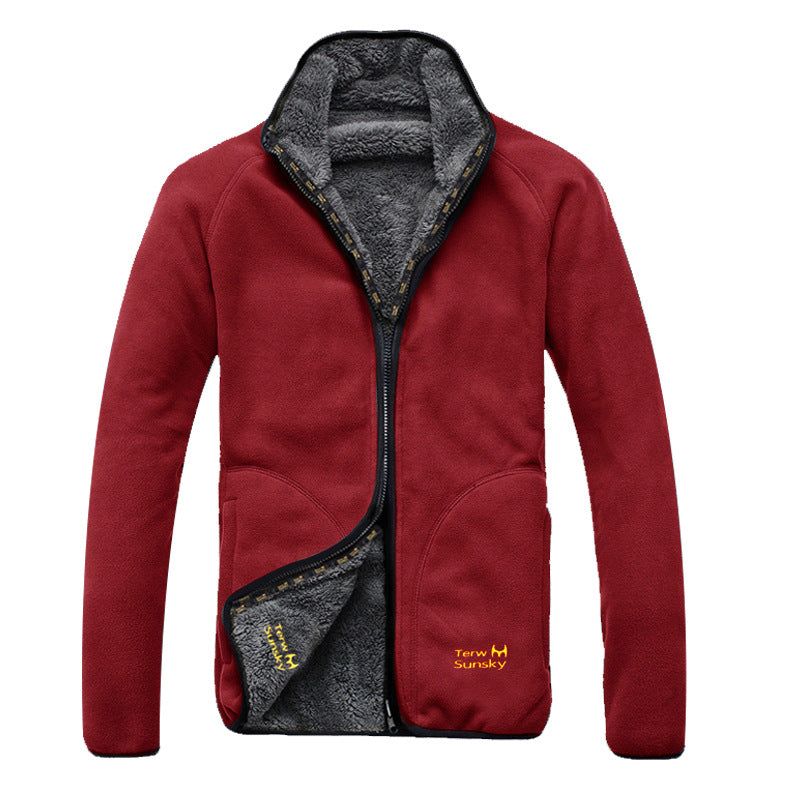 Color: TR005 maroon, Size: 3XL - Autumn and winter thickened warm fleece