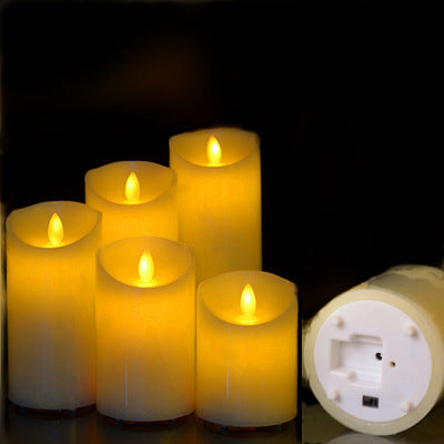 Style: Glossy section 7.5cm20cm - Luma Candles Real Wax Flameless Candles (3pcs/set)