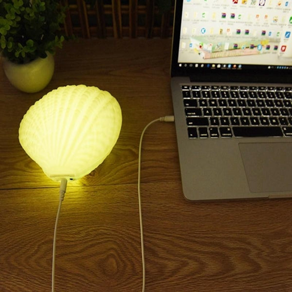 Creative 3W Colorful Shell LED Night Light Wireless Rechargeable bluetooth Speaker Music Home Decor