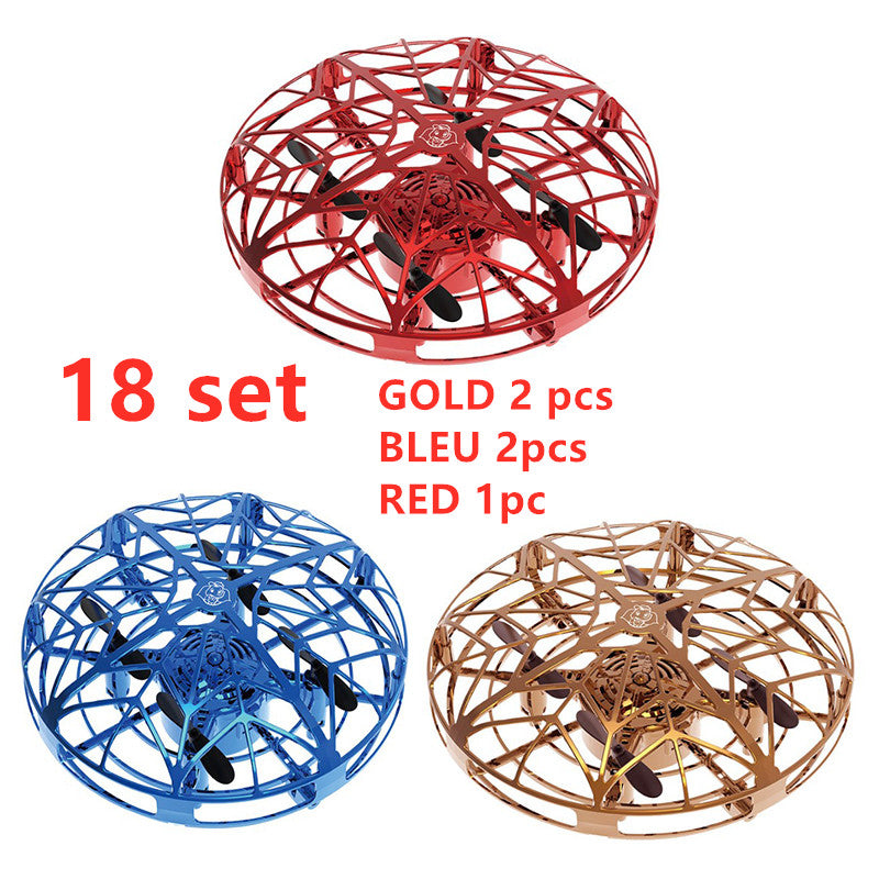 Color: 18 set - Flying Helicopter Mini Drone UFO RC Drone Infraed Induction Aircraft