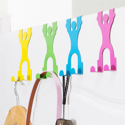 Honana HH-02 Creative Doll Door Back Hook Hangers Iron Seamless Hook Door Multifunction Peg Racks