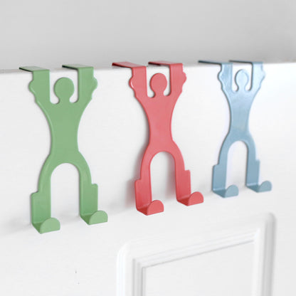 Honana HH-02 Creative Doll Door Back Hook Hangers Iron Seamless Hook Door Multifunction Peg Racks