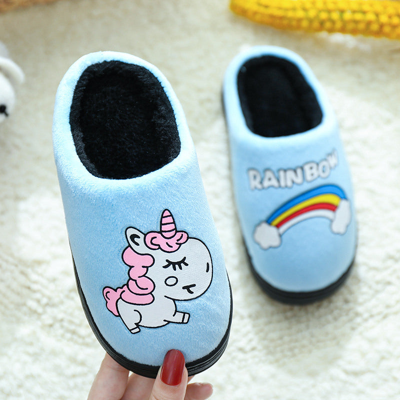 Color: Slippers blue, Size: 22cm - Children's cotton slippers