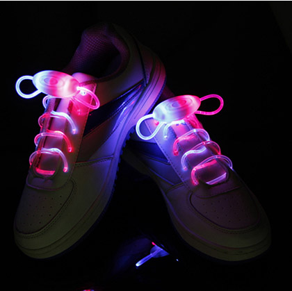 Size: Blue pink - Led Sport Shoe Laces Glow Shoe Strings Round Flash Light Shoelaces