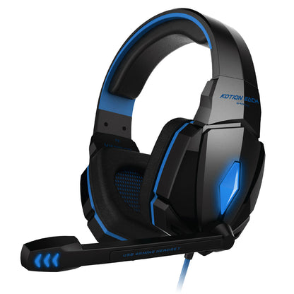 Color: Black and blue - Headset esports computer game headset anti-noise stereo headset